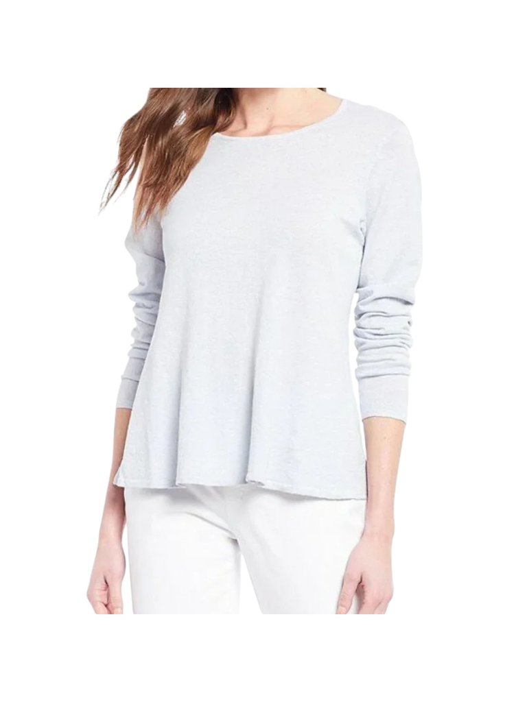 Eileen Fisher Organic Linen Crepe Stretch Long Sleeve Top